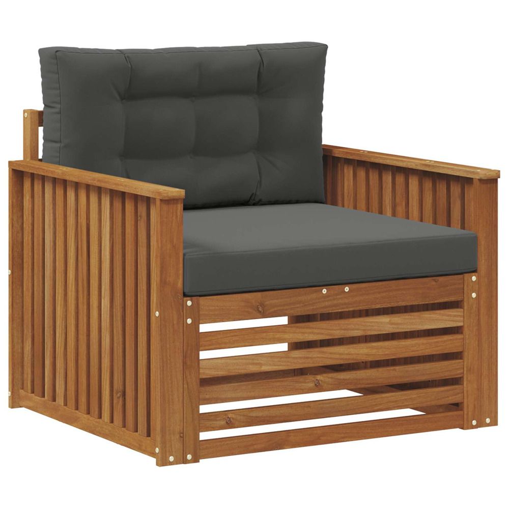 Canapé d’extérieur bois d'acacia massif et polyester