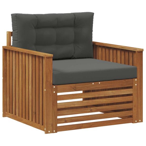 Canapé d’extérieur bois d'acacia massif et polyester