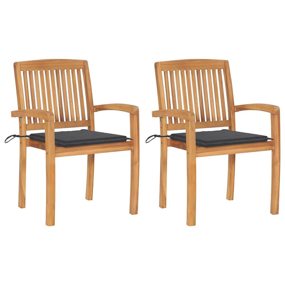 Chaises de jardin 2 pcs avec coussins