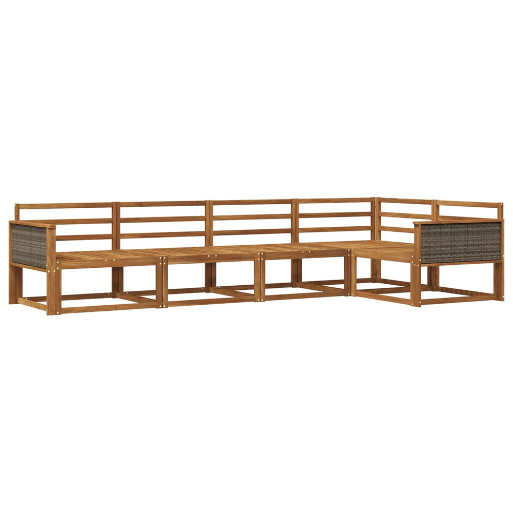 Ensemble de canapés d'extérieur 5 pcs naturel
