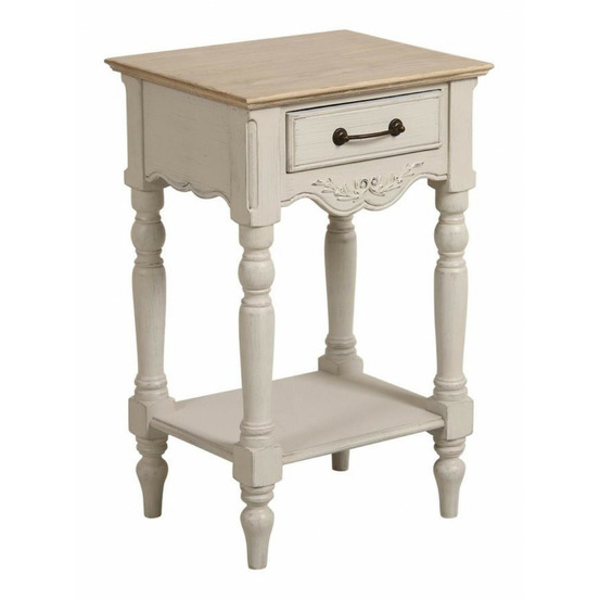 Table de chevet 1 tiroir mdf blanc - romance interior's