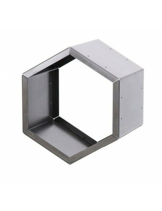 Range bûches hexagonal modulable harena acier naturel 23 x35,5 x25 cm