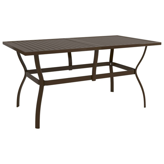 Table de jardin marron 140x80x72 cm acier