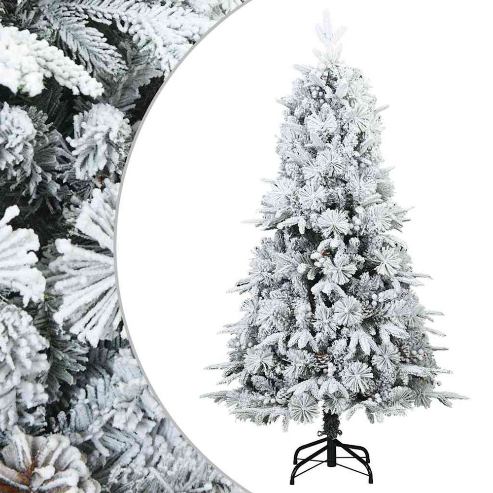 Sapin de noël artificiel à branches pliantes, duveteux de neige