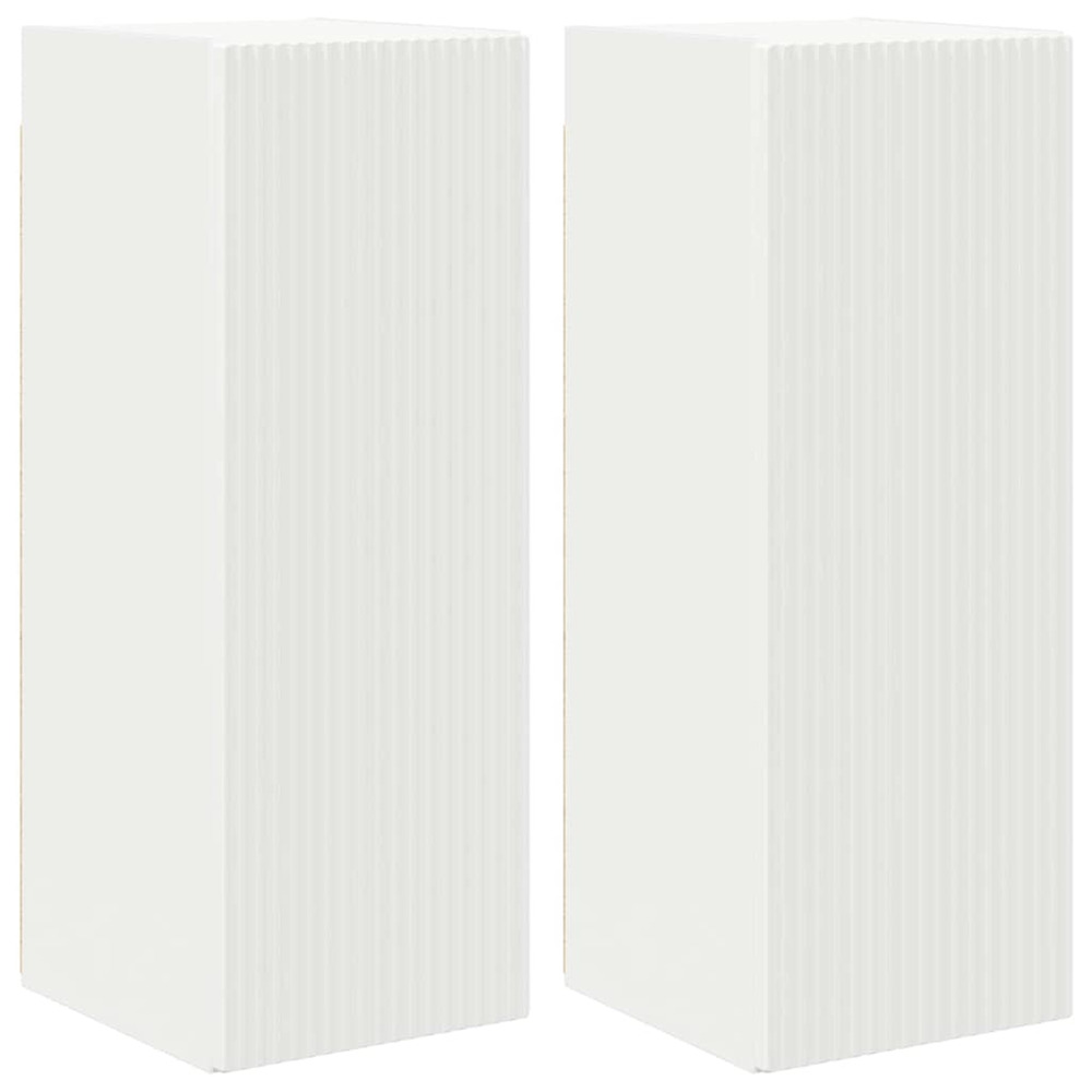 Meuble tv mural 2 pcs blanc 30 x 31 x 80 cm bois d'ingénierie