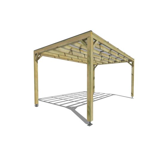 Pergola bois • 5m x 3m • indépendante • sens largeur • couverture étanche transparente incluse • livraison comprise