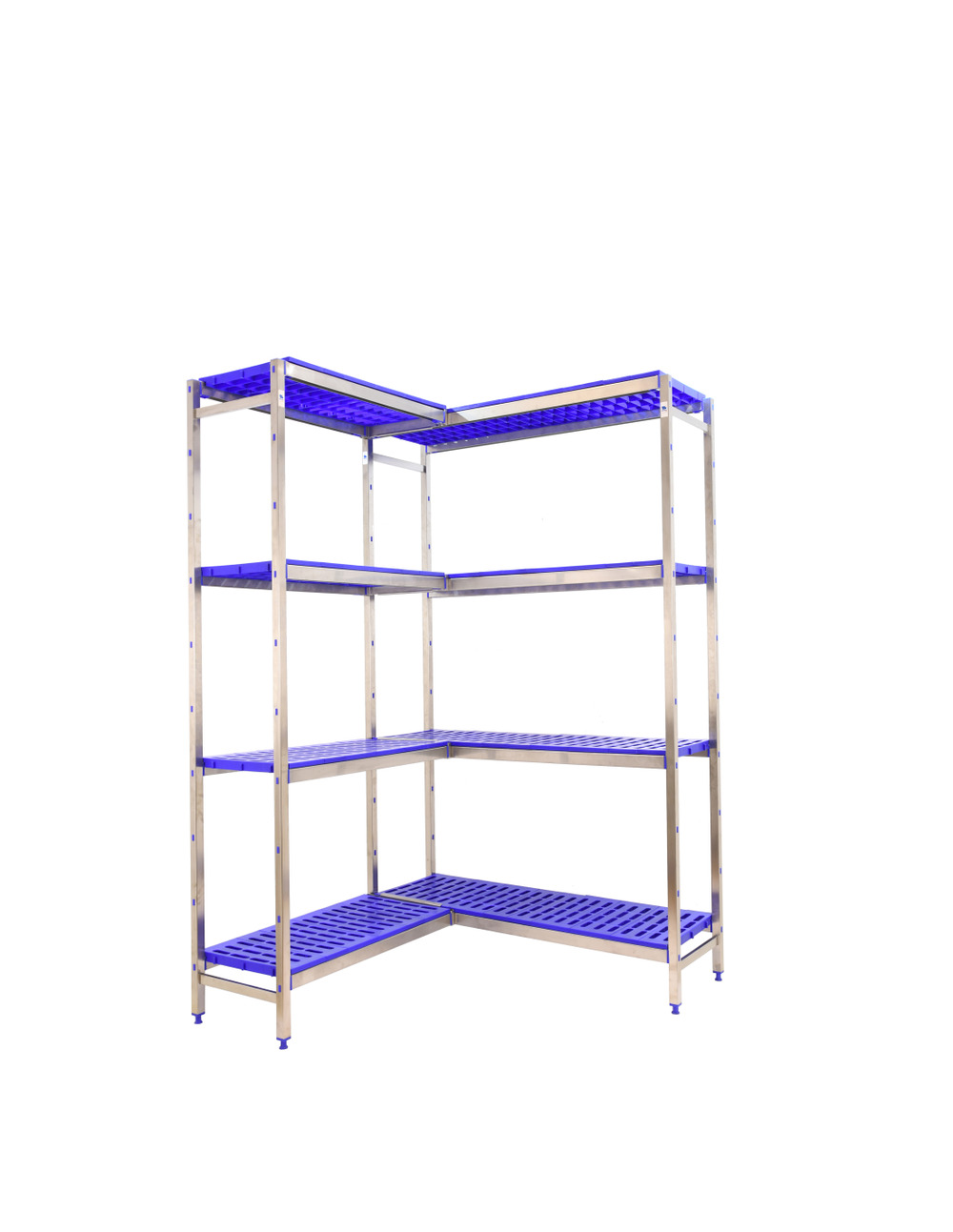 Etagère sans vis simoninox corner 4pp/2000x(1260-860)x400 a.inox/bleu 2000x1260x400 - simonrack