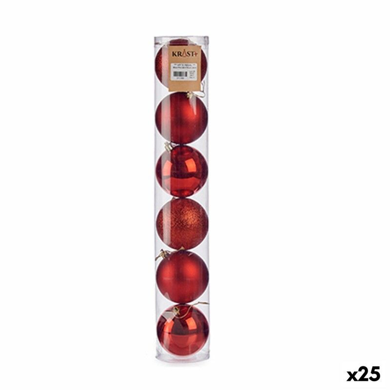 Ensemble de boules de noël rouge pvc (8 x 9 x 8 cm) (25 unités)