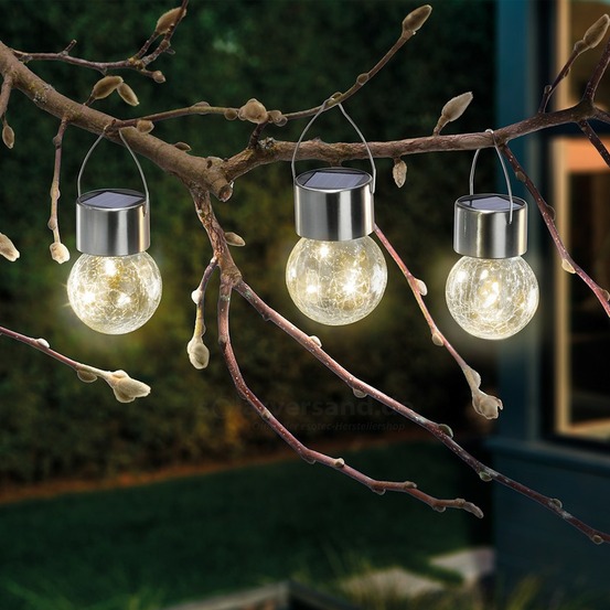 Ampoule solaire verre craquelé gold à filament led, boite de 3