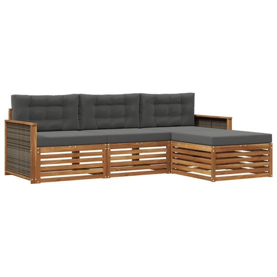 Ensemble de canapés d'extérieur 4 pc naturel et anthracite