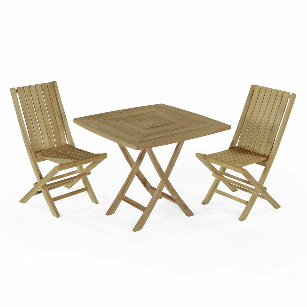 Salon de jardin en teck massif oman, 2 places