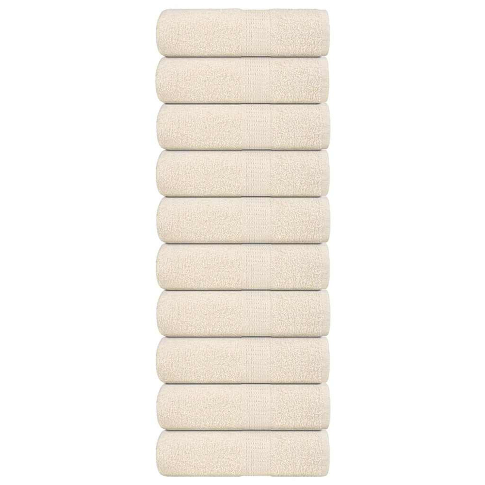 Serviettes de toilette frogn 10 pièces crème 30x30 cm 360 g/m²