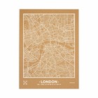 Carte en liège – woody map natural london / 90 x 60 cm / blanc / sans cadre