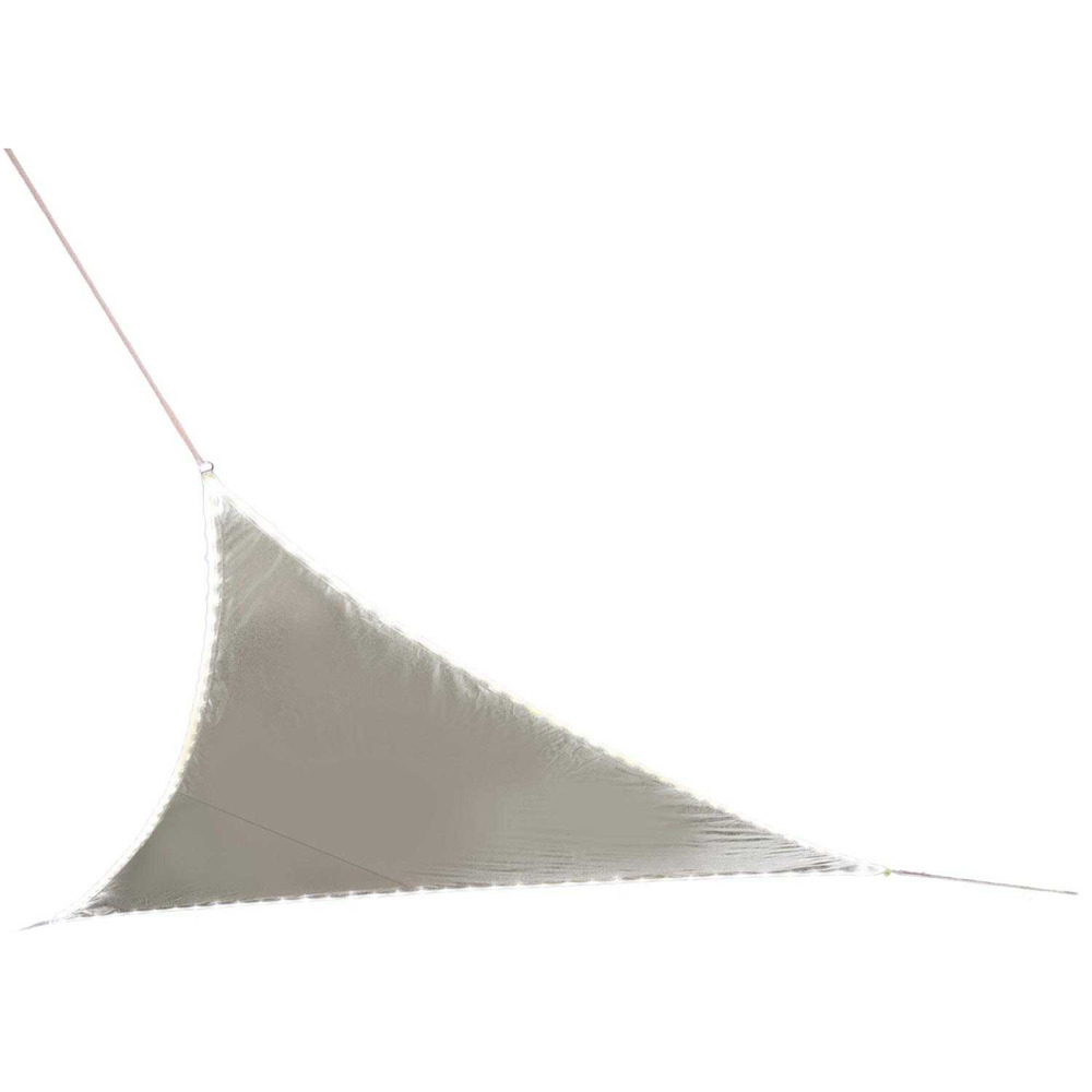 Voile d'ombrage triangulaire avec leds solaires intégrées night and day
