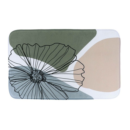 Tapis microfibre imprime 45x75 cm - flowers