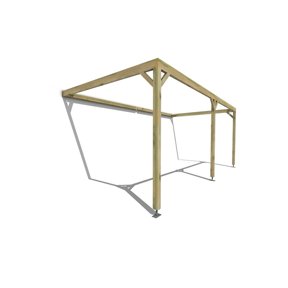 Pergola bois • 6m x 3m • adossée • cadre simple • livraison comprise
