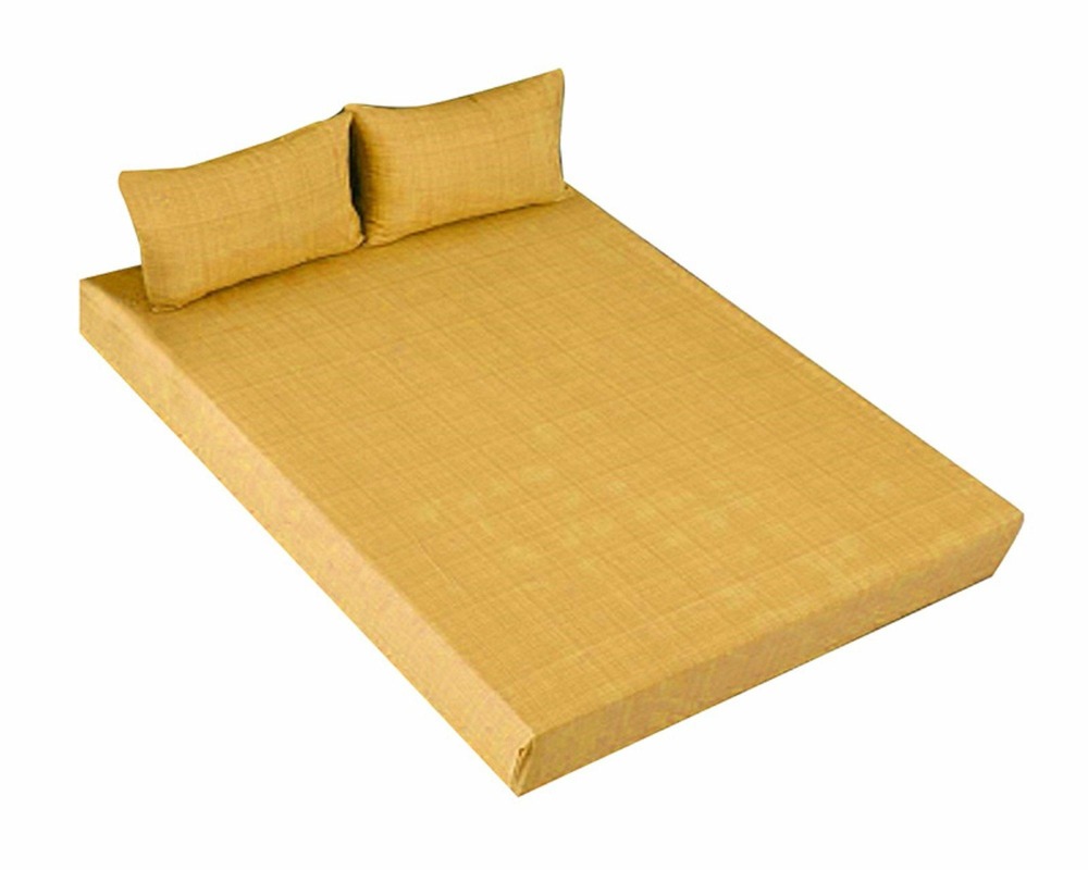 Ensemble drap housse 140 x 200 et taie d'oreiller - jaune