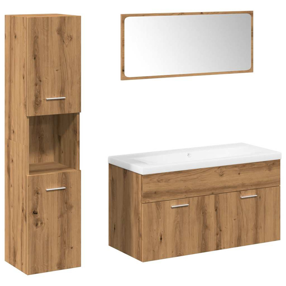 Ensemble de meubles salle de bain 5 pcs bois d'ingénierie