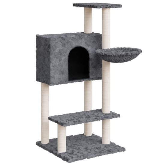Arbre à chat avec griffoirs en sisal gris foncé 108,5 cm