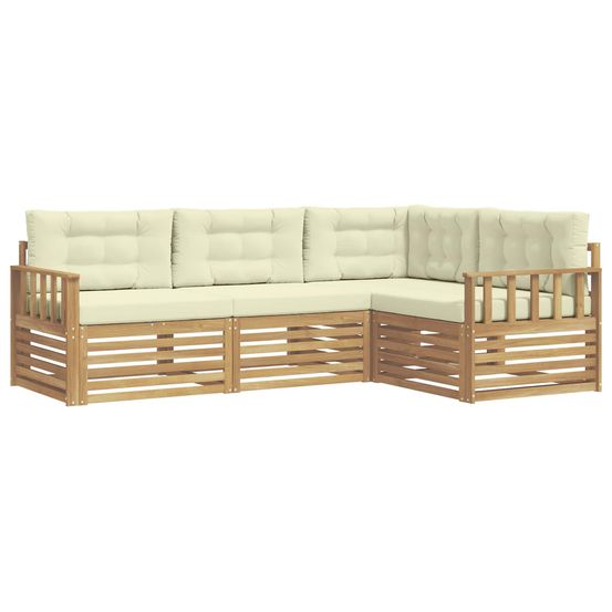 Ensemble de canapés d'extérieur 5 pc blanc et crème polyester