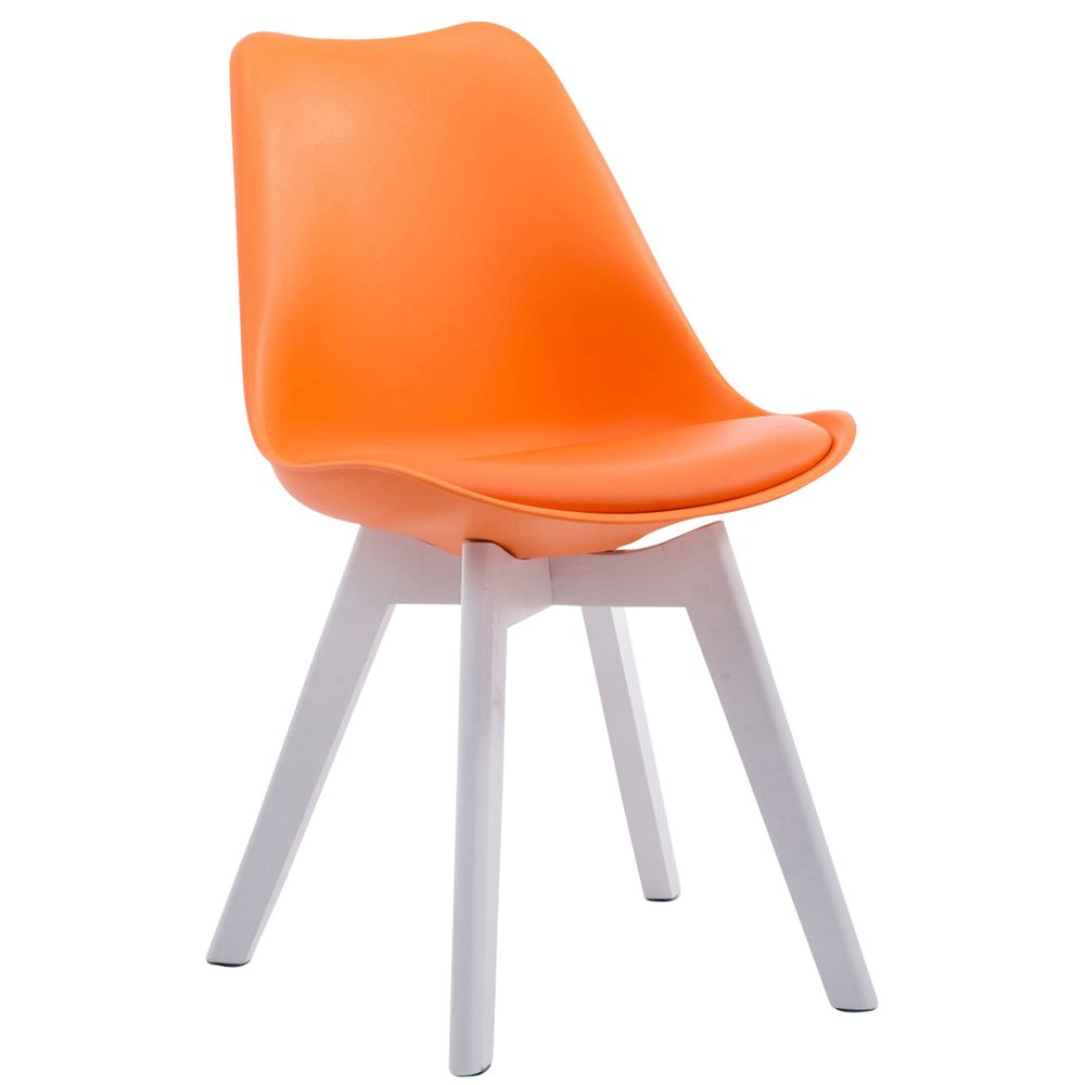 Chaise visiteur borneo v2 simili cuir blanc