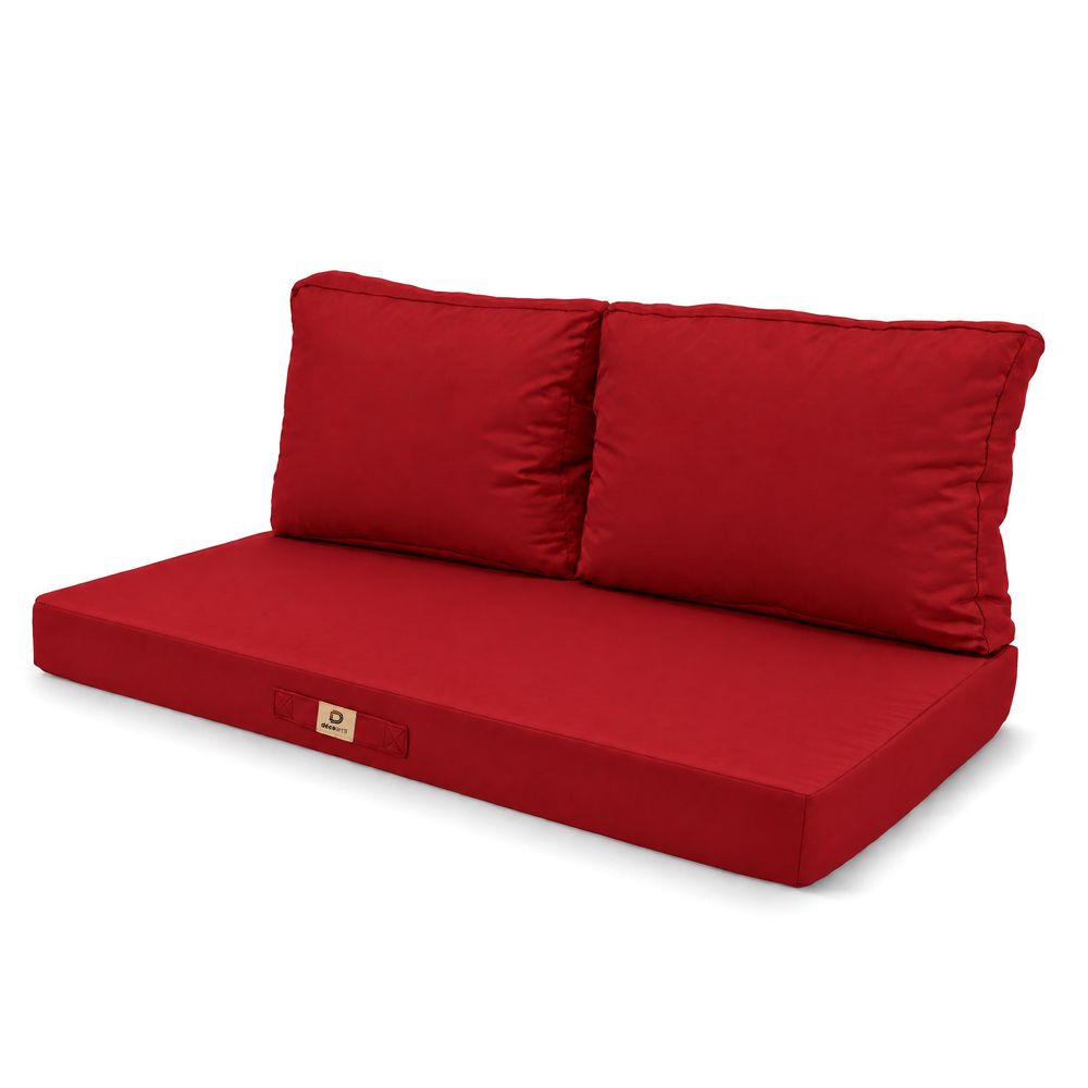 Coussins pour salon de jardin déhoussable 100x50cm rouge