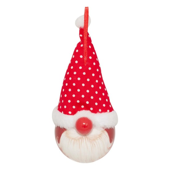 Boule gnome nez rouge d.6,5cm papier