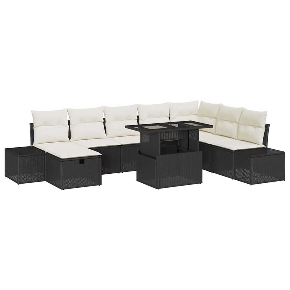 Ensemble de canapé de jardin 11 pc polyrotin