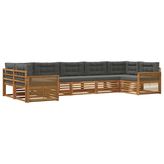 Ensemble de canapés d'extérieur 7 pc naturel et anthracite