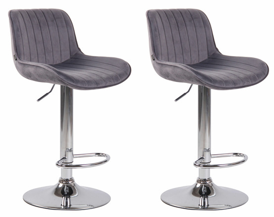 Lot de 2 tabourets de bar lentini velours chrome