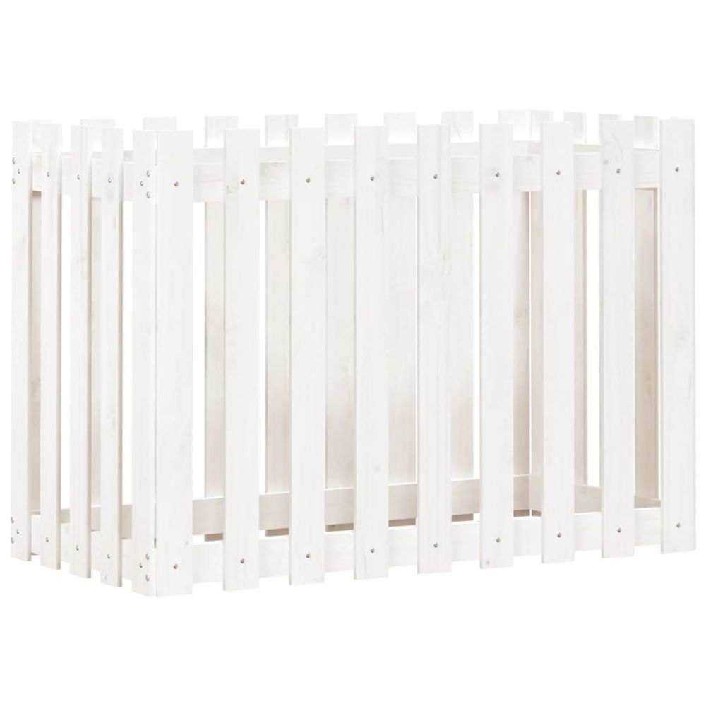 Lit surélevé de jardin design de clôture 100x50x70cm pin massif