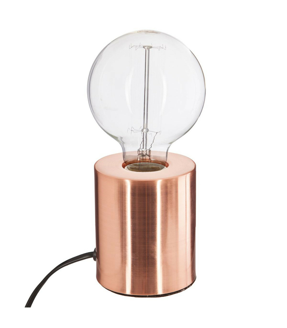 Lampe socle en métal cuivre h 10.5 cm