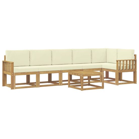 Ensemble de canapés d'extérieur 7 pc blanc et crème polyester