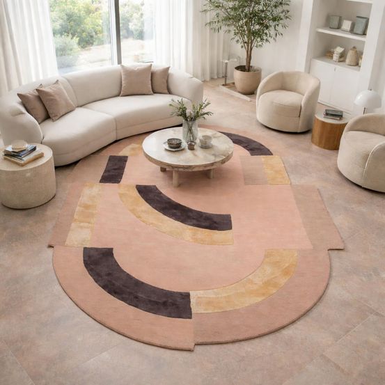 Tapis salon 160x230 rolin multicolore , tapis en laine et viscose pour un aspect doux et soyeux