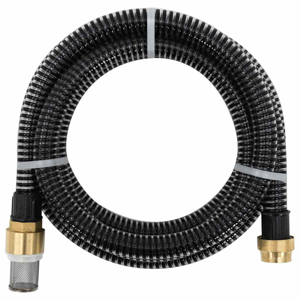 Tuyau d'aspiration avec raccords en laiton noir 1,1 20 m pvc