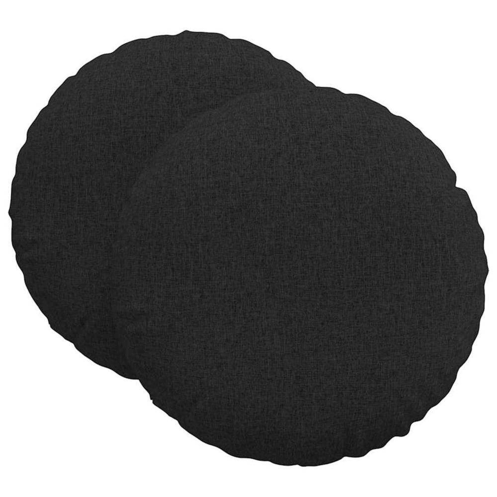 Coussins de siège 2 pcs noir ø80 x 29 cm tissu