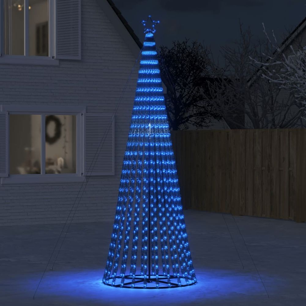 Grand sapin de noël lumineux 688 led pour jardin bleu 300cm