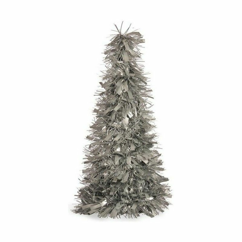 Sapin de noël mat guirlande 18 x 18 x 45,5 cm argenté plastique polypropylène