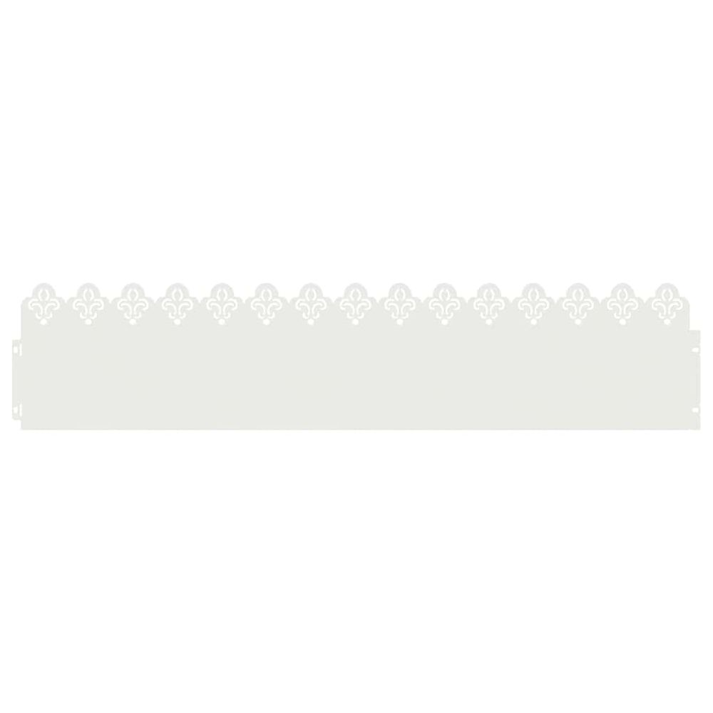 Bordures de pelouse 20 pc 103 x 0,05 x 22 cm acier blanc