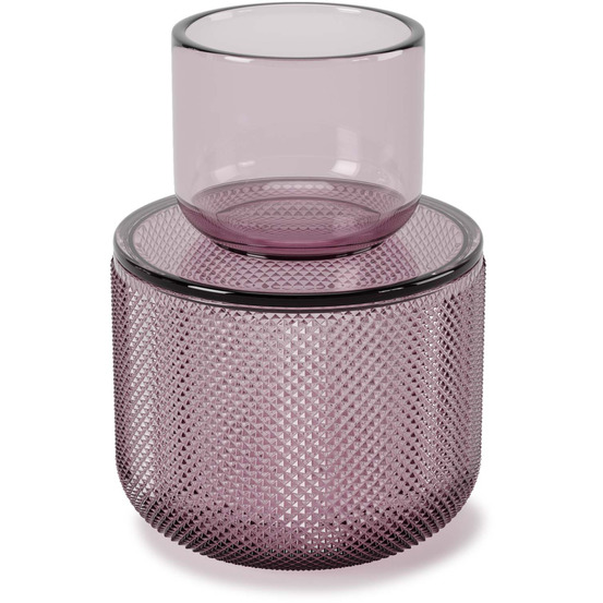 Pot en verre avec couvercle bougeoir intégré allira