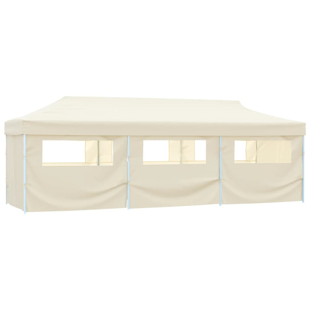 Tente de réception pliable avec 8 parois 870x291x315 cm blanc cassé