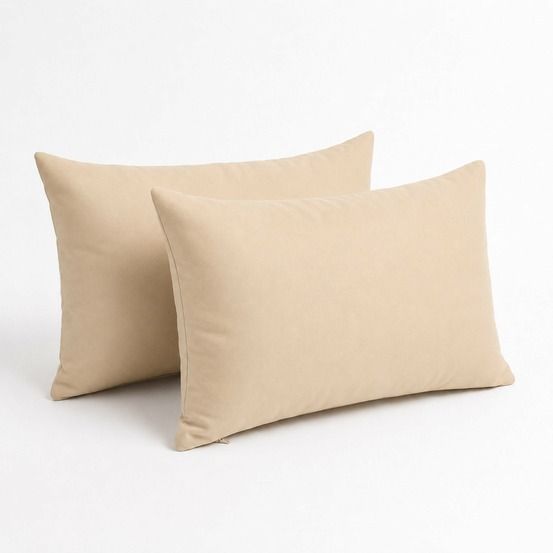 Coussins extérieur, déhoussable, lot de 2, 60x35cm - beige