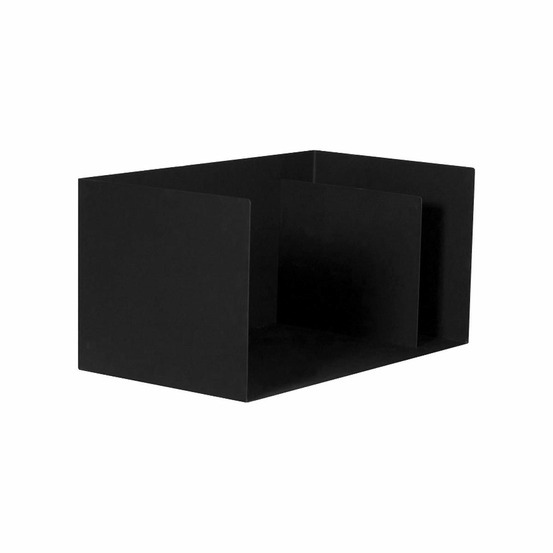 Porte-bûches compact en acier noir 70 cm bytom