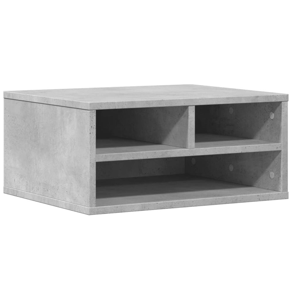 Support d'imprimante gris béton 49x40x22,5 cm bois d'ingénierie