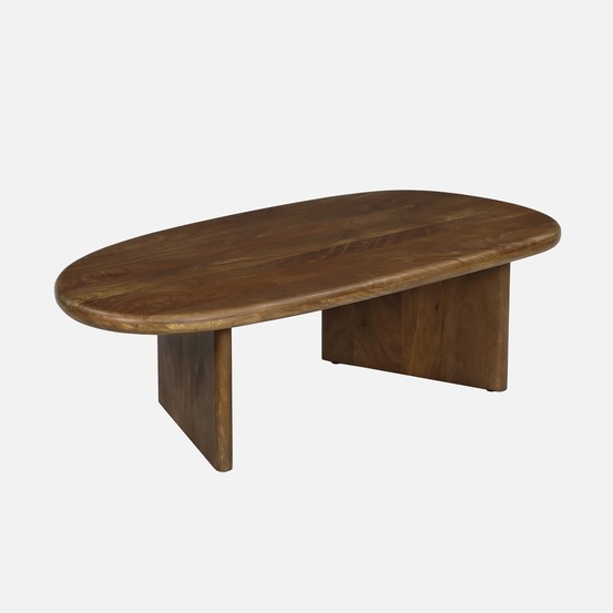 Table basse ovale bois de manguier - shiva