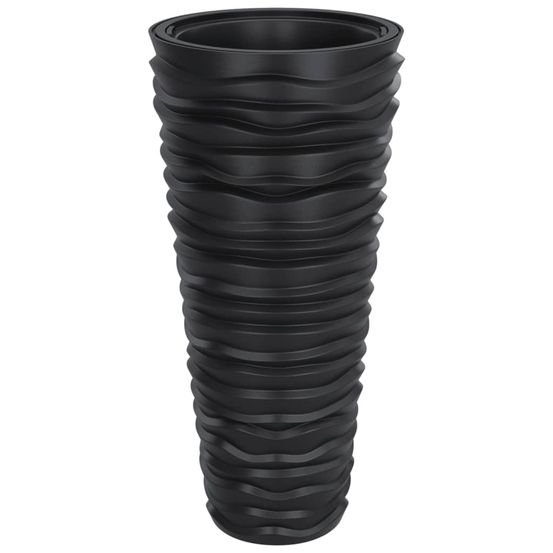 Jardinière et intérieur amovible anthracite aspect rainuré