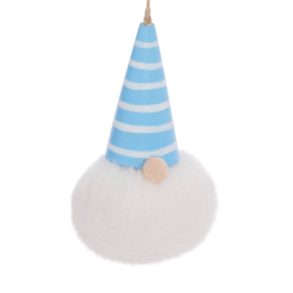 Suspension de sapin gnome en bois rouge et bleu 10 cm
