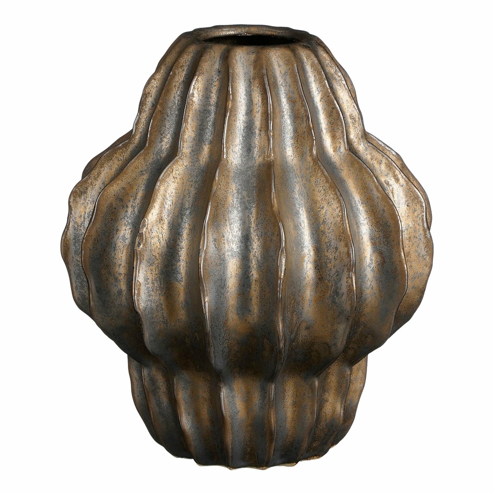 Mica decorations - vase en céramique bronze h28