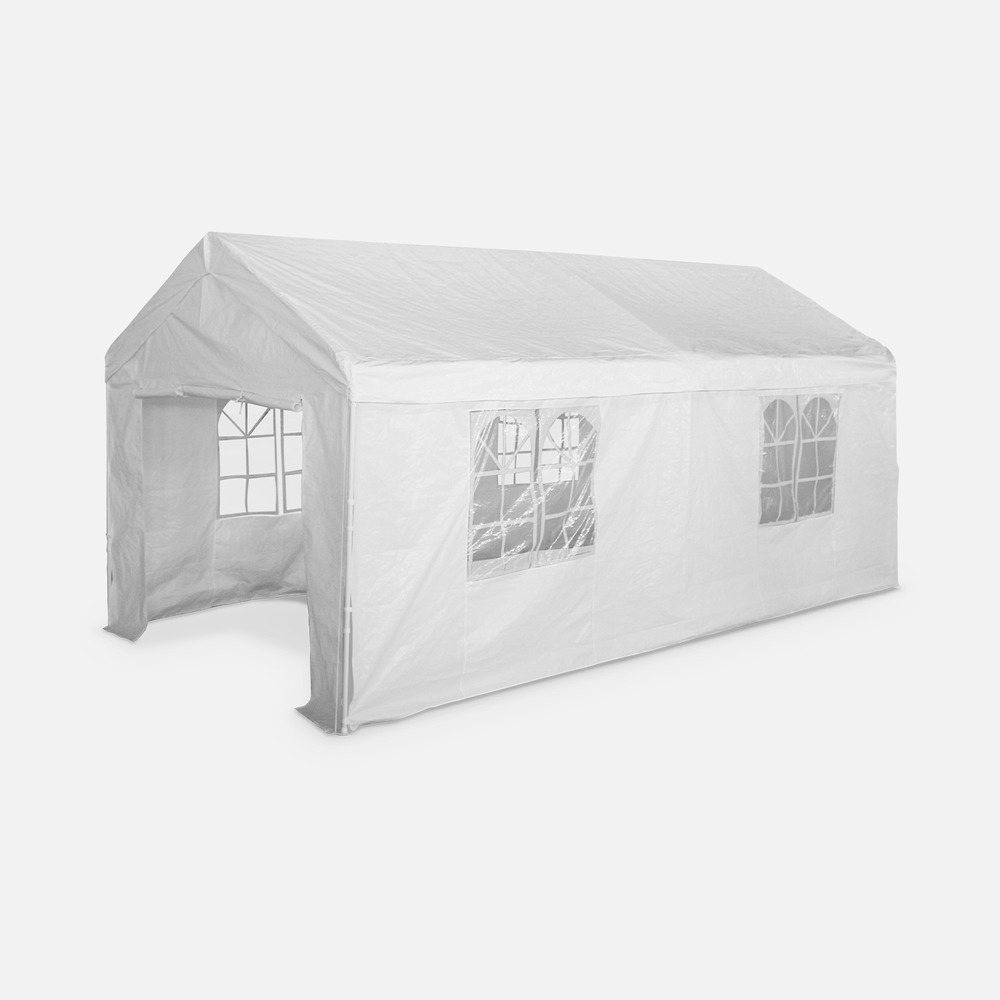 Tente de réception - burdigala 3x6m - blanc. Connecteurs métal. Tente de jardin idéale pour réception. Pavillon. chapiteau ou