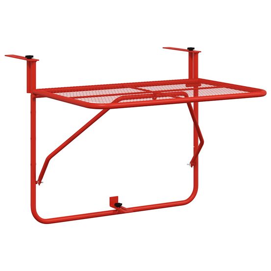 Table de balcon rouge 60x40 cm acier
